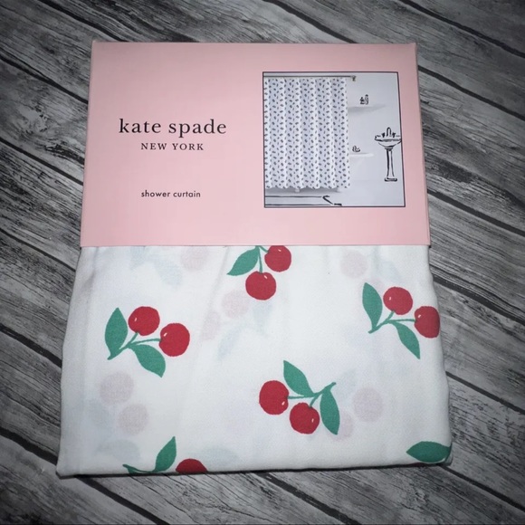 kate spade Bath New Kate Spade New York Cherry Shower Curtain Red